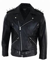 Image result for Real Leather Biker Jacket