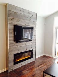 Image result for Wood Wall around Fireplace