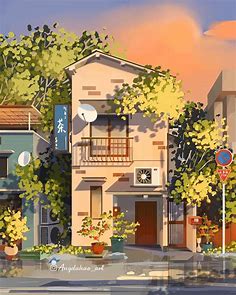 Artist Creates Colorful Illustrations Of Inviting And Cozy Japanese Houses » Design You Trust