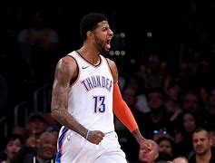 Image result for Teal Paul George OKC Thunder Jersey