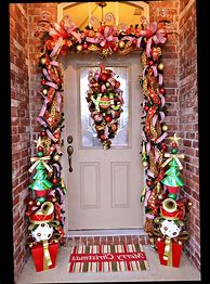 Image result for Outdoor Christmas Door Decorations