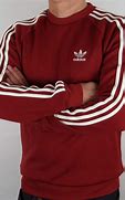 Image result for Red Adidas Sweatshirt Three Stripes