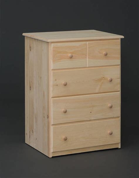Pine 4 Drawer Small Chest   Unfinished   Bargain Box and Bunks