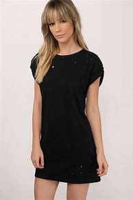 Image result for Black Distressed T-Shirt Dress
