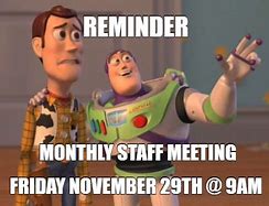 Image result for Funny Staff Meeting Reminder