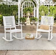 Image result for Jarrard Solid Acacia Wood Patio Rocking Chair