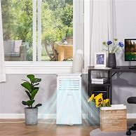 Image result for Homcom 7000 BTU Portable Mobile Air Conditioner For Cooling, Dehumidifying, And Ventilating With Remote Control, White