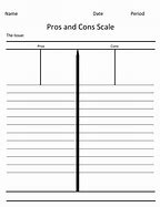 Image result for Pros Cons Template