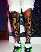 Image result for Chris Brown Leg Tattoo
