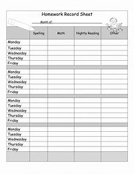Image result for Kids Homework Chart Printable