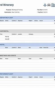 Image result for Free Microsoft Word Travel Itinerary Template