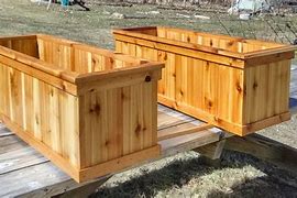 Image result for Cedar Planter Box Winter Wood