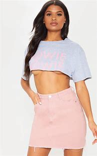 Image result for Pink Denim Skirt