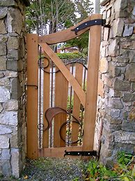Image result for Wood and Metal Garden Gates