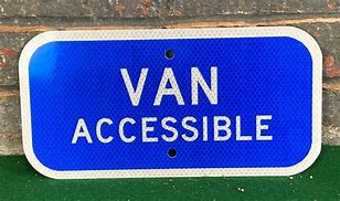 Image result for Van Accessible Blue and White Sign
