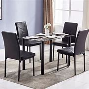 Image result for 59" Modern Extendable Black Dining Table Set With 2 Chairs & Tempered Glass Top