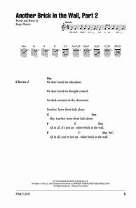 Image result for Another Brick in the Wall Lyrics and Chords