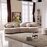 Image result for Modern 7-Seat Sofa Round Sectional Khaki Velvet Upholstered With Ottoman & Pillows