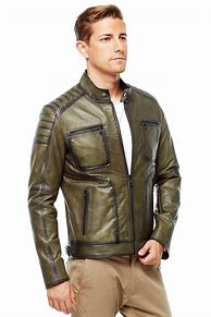 Image result for Dark Green Leather Jacket