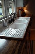 Image result for Kitchen Farm Sink with Drainboard