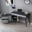 Image result for Black Wood L-Shaped Desk