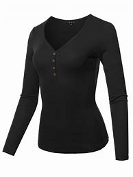Image result for Women's Long Sleeve Henley Shirts