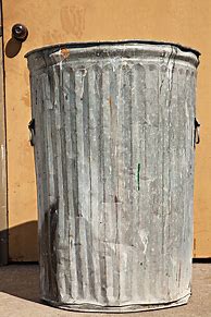 Image result for Dented Metal Garbage Cans