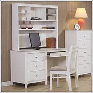 Image result for White Desk with Hutch and Storage