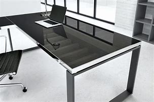 Image result for Black Desk with Glass Top