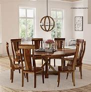 Image result for Round Wood Dining Table with Chairs