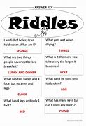 Image result for Simple Word Riddles with Answers