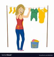 Image result for Woman Hanging Up Laundry