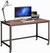 Image result for Solid Wood Computer Desk with Wheels