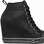 Image result for High Top Wedge Sneakers Women Black and White