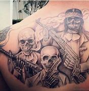 Image result for Gun and Skull Tattoo Designs