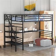 Image result for Full Loft Bed with Desk and Stairs