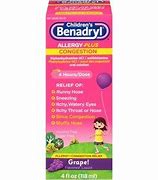 Image result for Children's Benadryl Allergy Plus Congestion Liquid - Grape | 4 Fl Oz