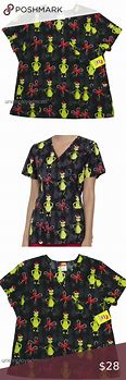Image result for Scrubstar Women's Dr. Seuss The Grinch Inchget Your Grinch Oninch V-Neck Print Scrub Top