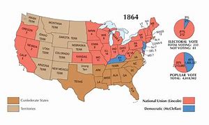 Image result for Election Results 1864 Map