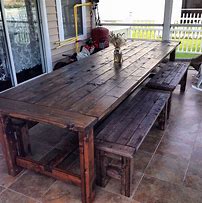 Image result for Outdoor Dining Table with Benches