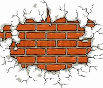 Image result for Cartoon Broken Brick Wall