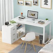 Image result for Desk with Drawers White Color