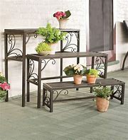 Image result for Round Outdoor Metal Plant Stands