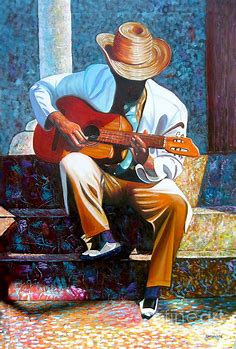 Guitar Painting by Jose Manuel Abraham