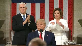 Image result for Pelosi at Trump State of the Union