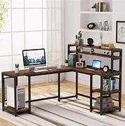 Image result for l shaped desk with shelves