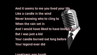 Image result for Elton John Candle in the Wind Lyrics