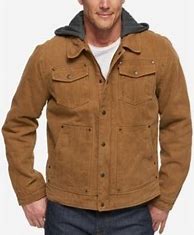 Image result for Denim Jacket with Sweater Sleeves and Hood