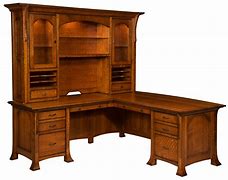 Image result for Solid Wood Desk with a Hutch