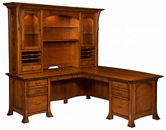 Image result for Wood L-shaped Executive Desk